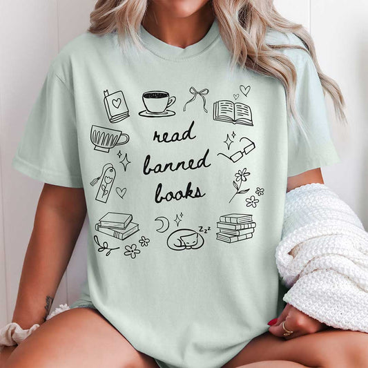 Read Banned Books Doodle Shirt