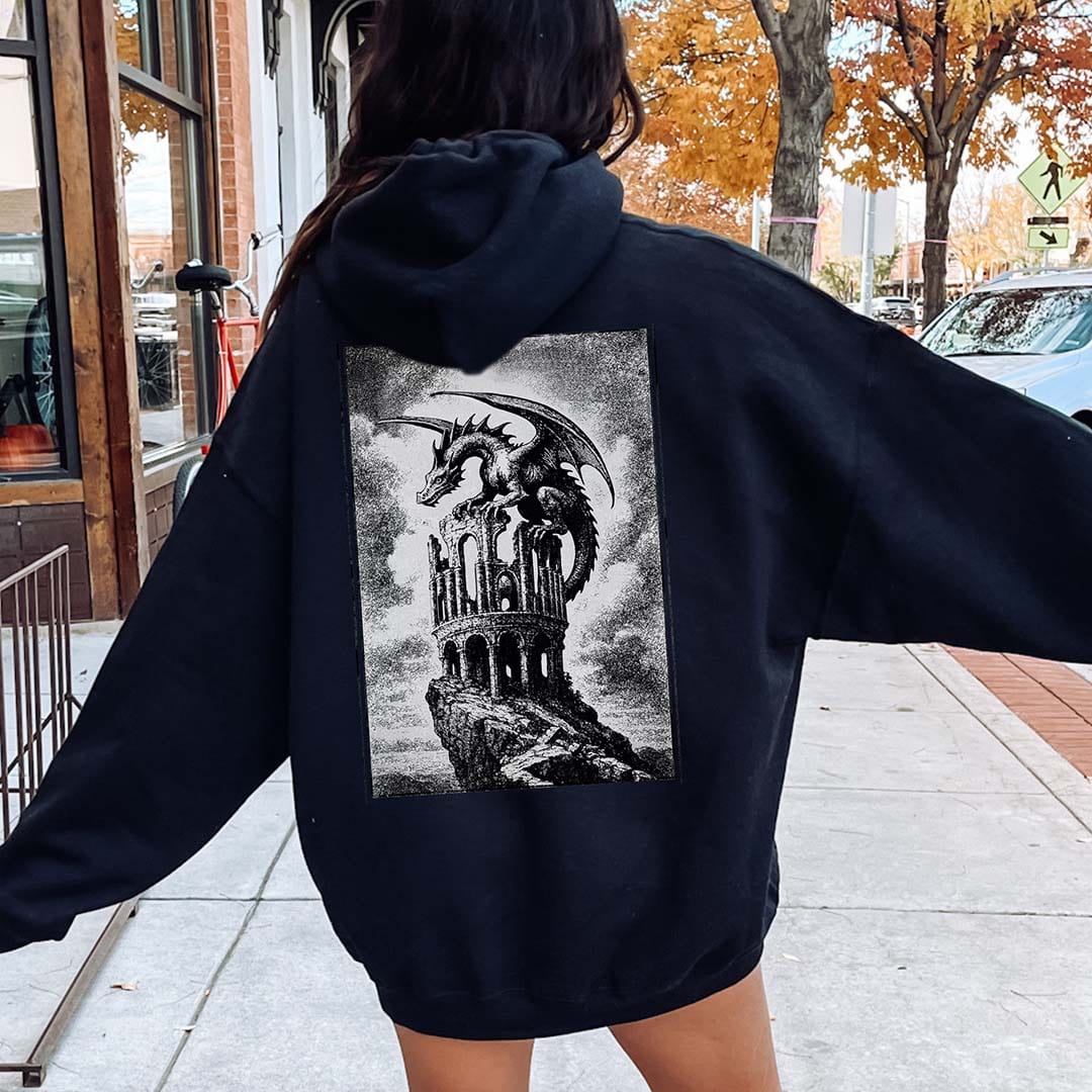 Grimdark Vintage Dragon Hoodie