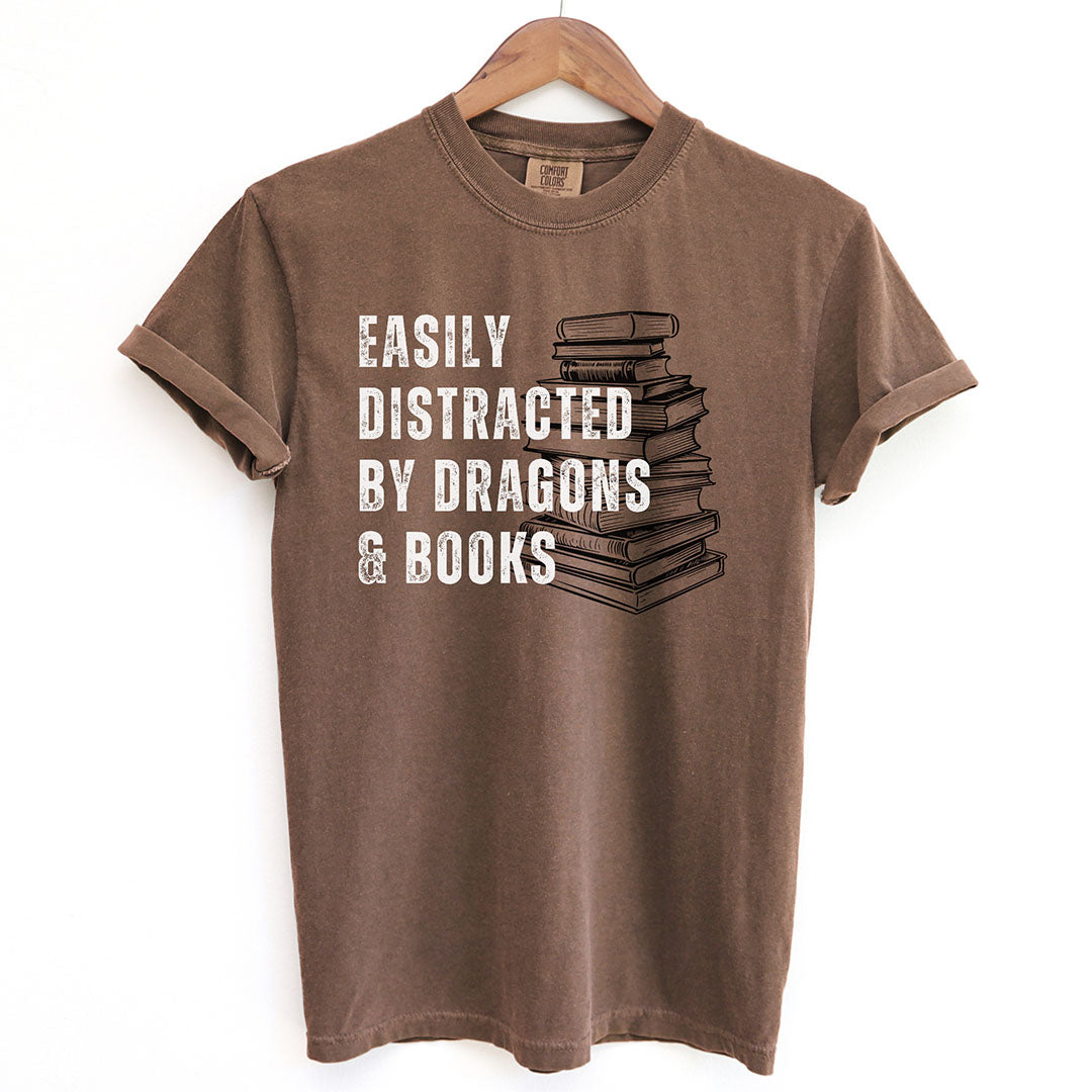 Easily Distracted by Dragons and Books Shirt