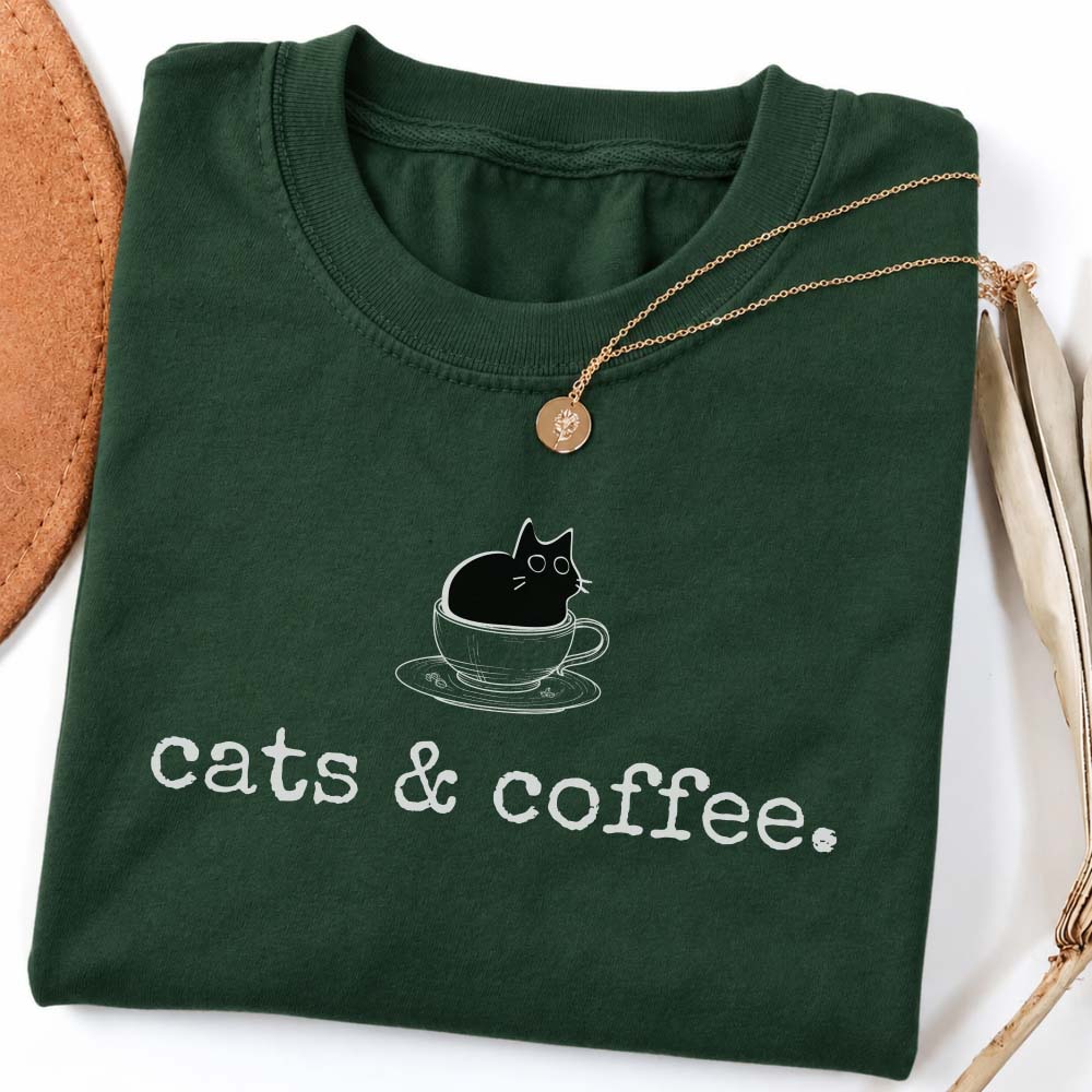 Cats & Coffee Long Sleeve Shirt