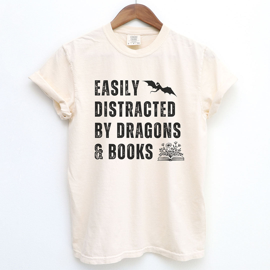 Easily Distracted by Dragons and Books Shirt