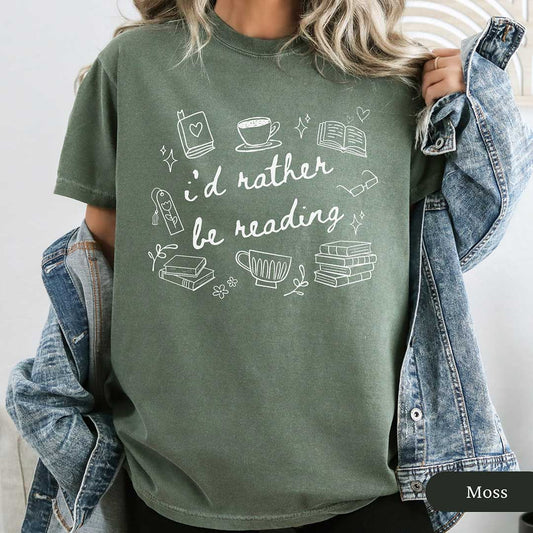 I'd Rather Be Reading Doodle Shirt