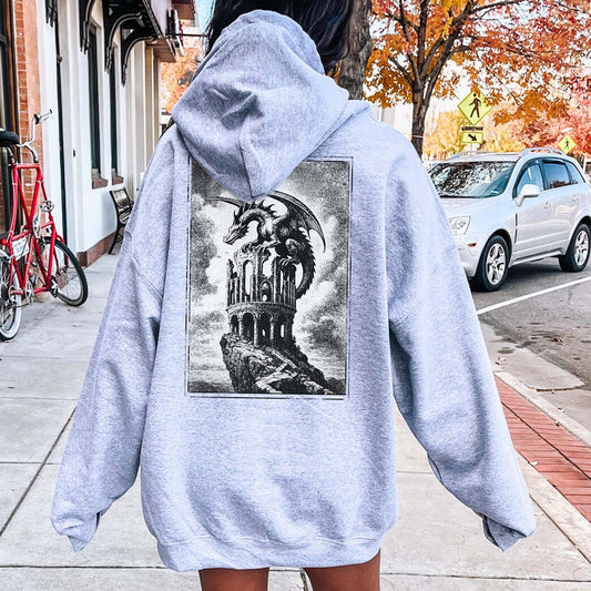 Grimdark Vintage Dragon Hoodie