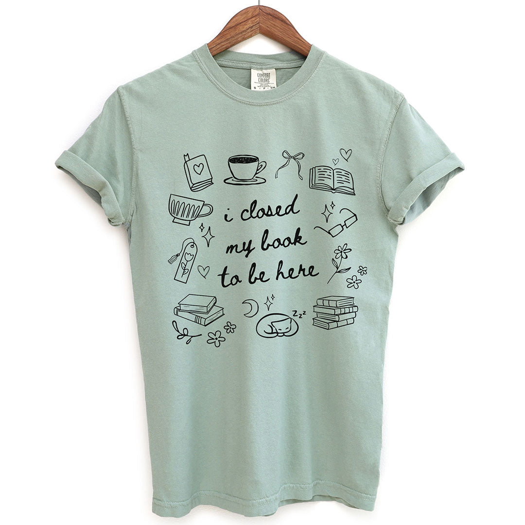 I Closed My Book To Be Here Doodle Shirt