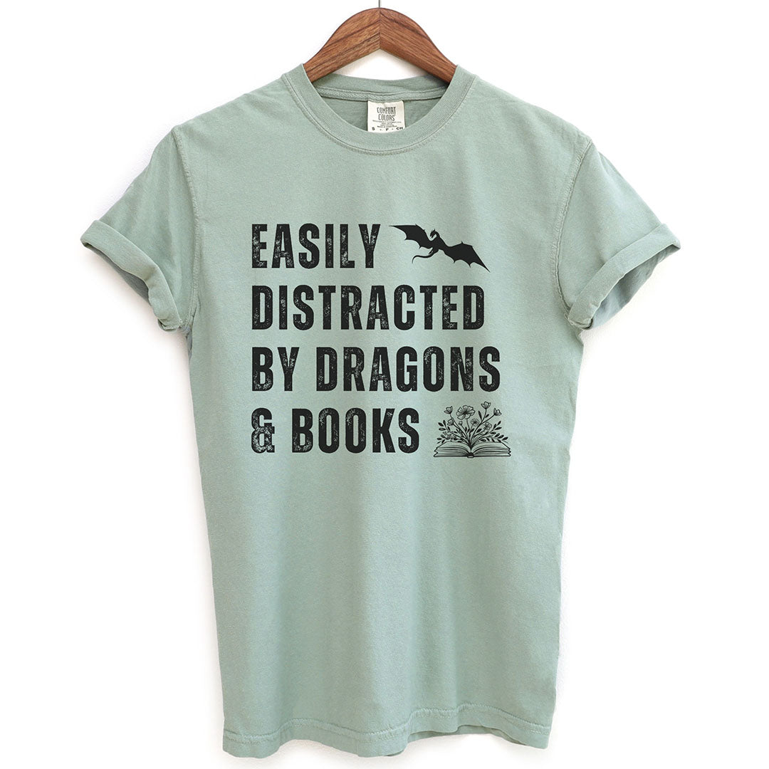 Easily Distracted by Dragons and Books Shirt
