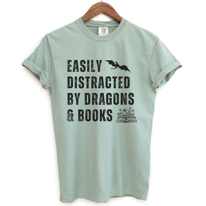 Easily Distracted by Dragons and Books Shirt