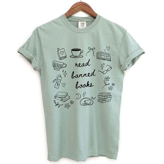 Read Banned Books Doodle Shirt