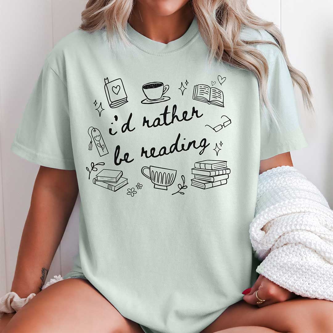 I'd Rather Be Reading Doodle Shirt