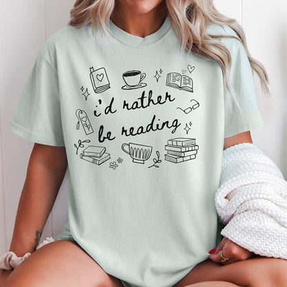 I'd Rather Be Reading Doodle Shirt