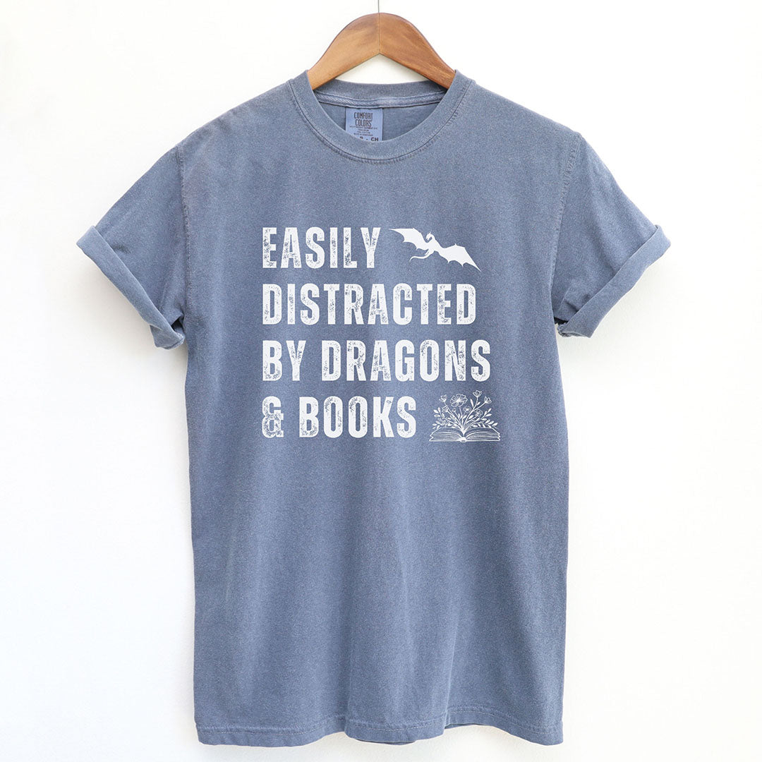 Easily Distracted by Dragons and Books Shirt