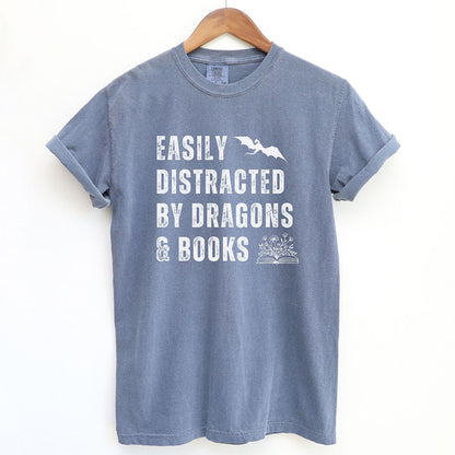 Easily Distracted by Dragons and Books Shirt
