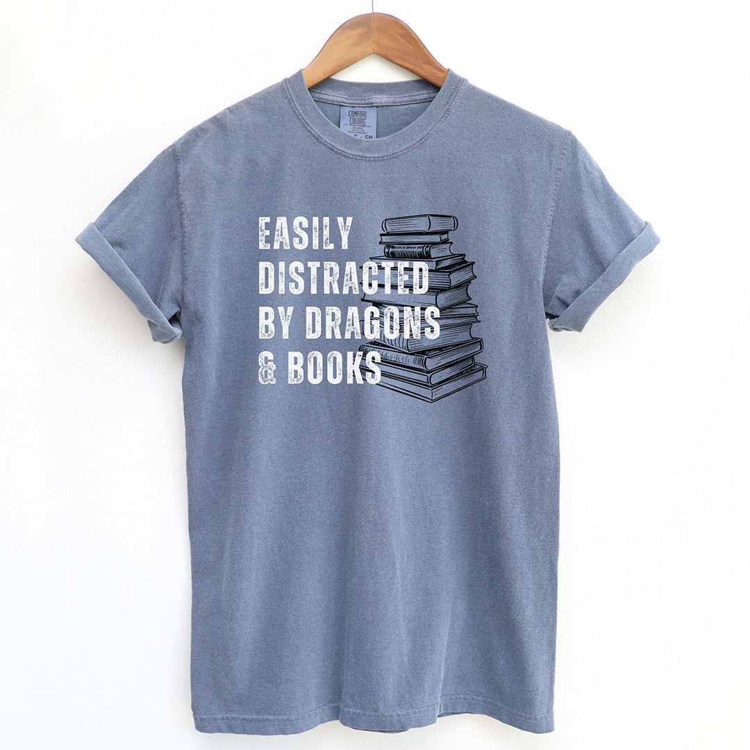 Easily Distracted by Dragons and Books Shirt