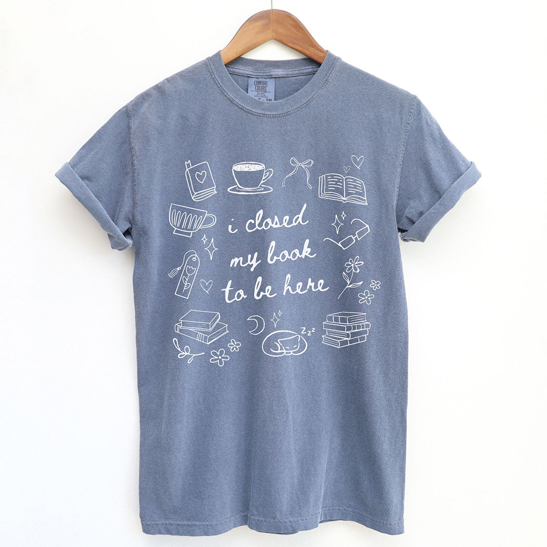 I Closed My Book To Be Here Doodle Shirt
