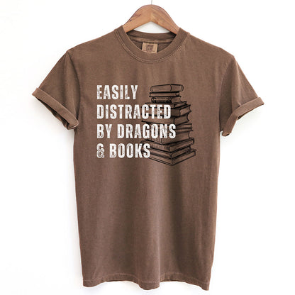 Easily Distracted by Dragons and Books Shirt