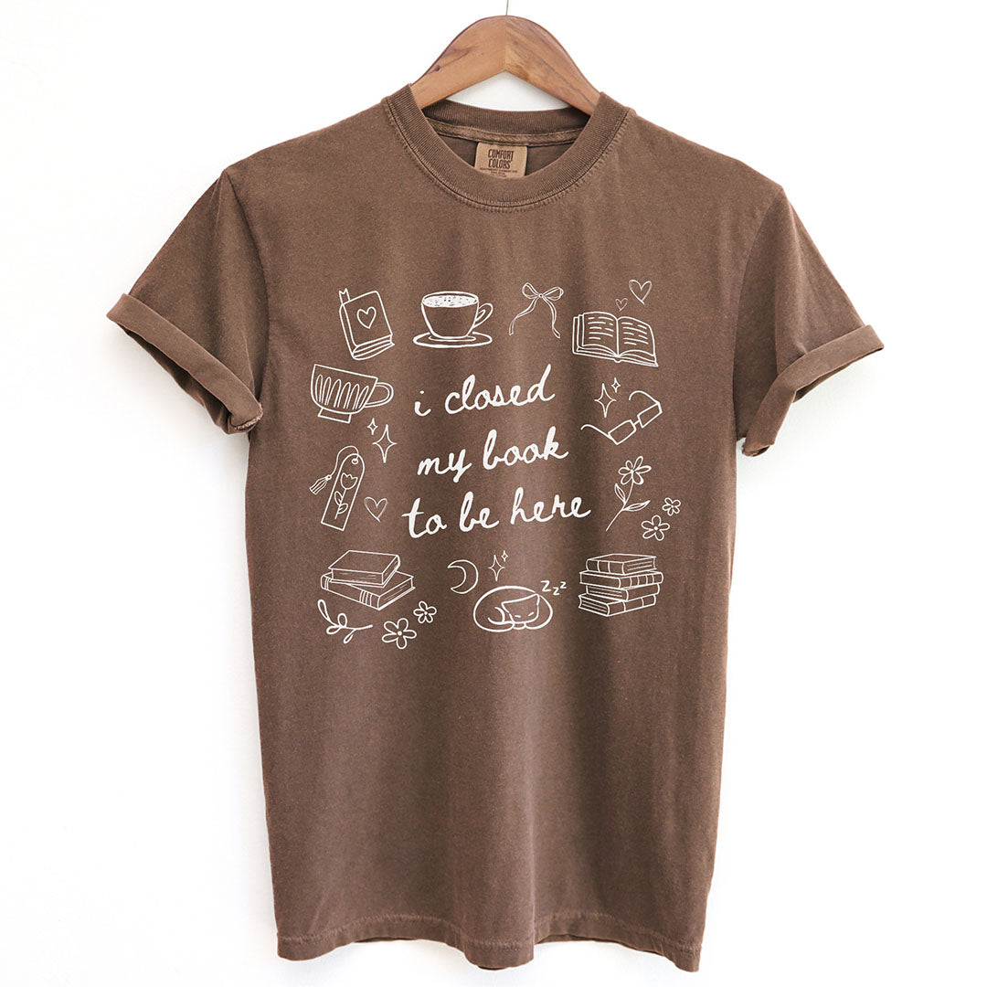 I Closed My Book To Be Here Doodle Shirt