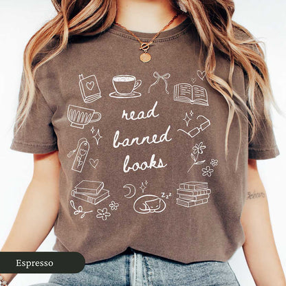 Read Banned Books Doodle Shirt