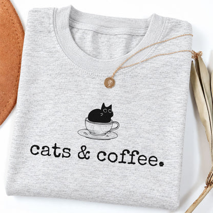 Cats & Coffee Long Sleeve Shirt