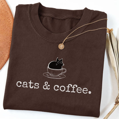 Cats & Coffee Long Sleeve Shirt