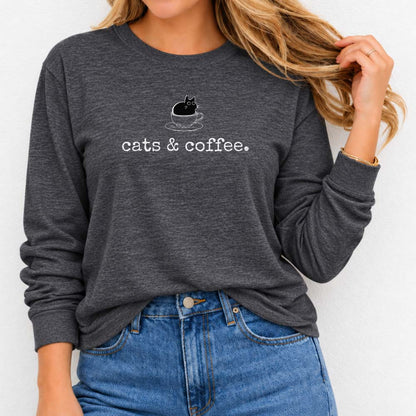 Cats & Coffee Long Sleeve Shirt