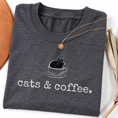 Cats & Coffee Long Sleeve Shirt