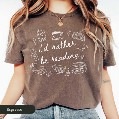 I'd Rather Be Reading Doodle Shirt