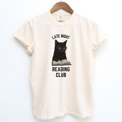 Late Night Reading Club Funny Black Cat Shirt