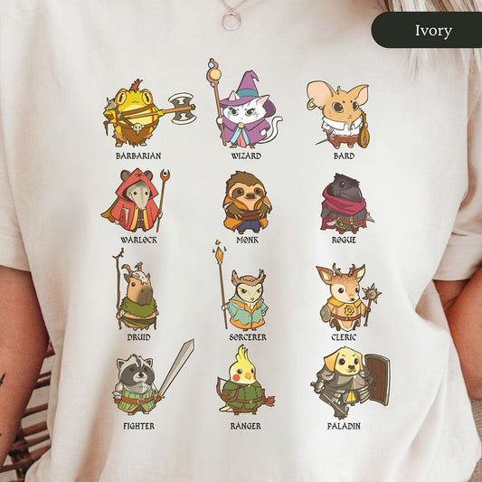 DnD Classes Cute Animal Shirt