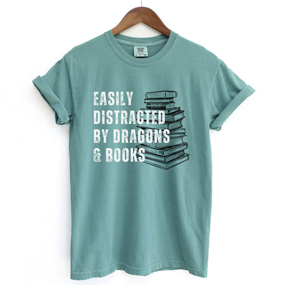 Easily Distracted by Dragons and Books Shirt