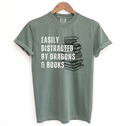 Easily Distracted by Dragons and Books Shirt