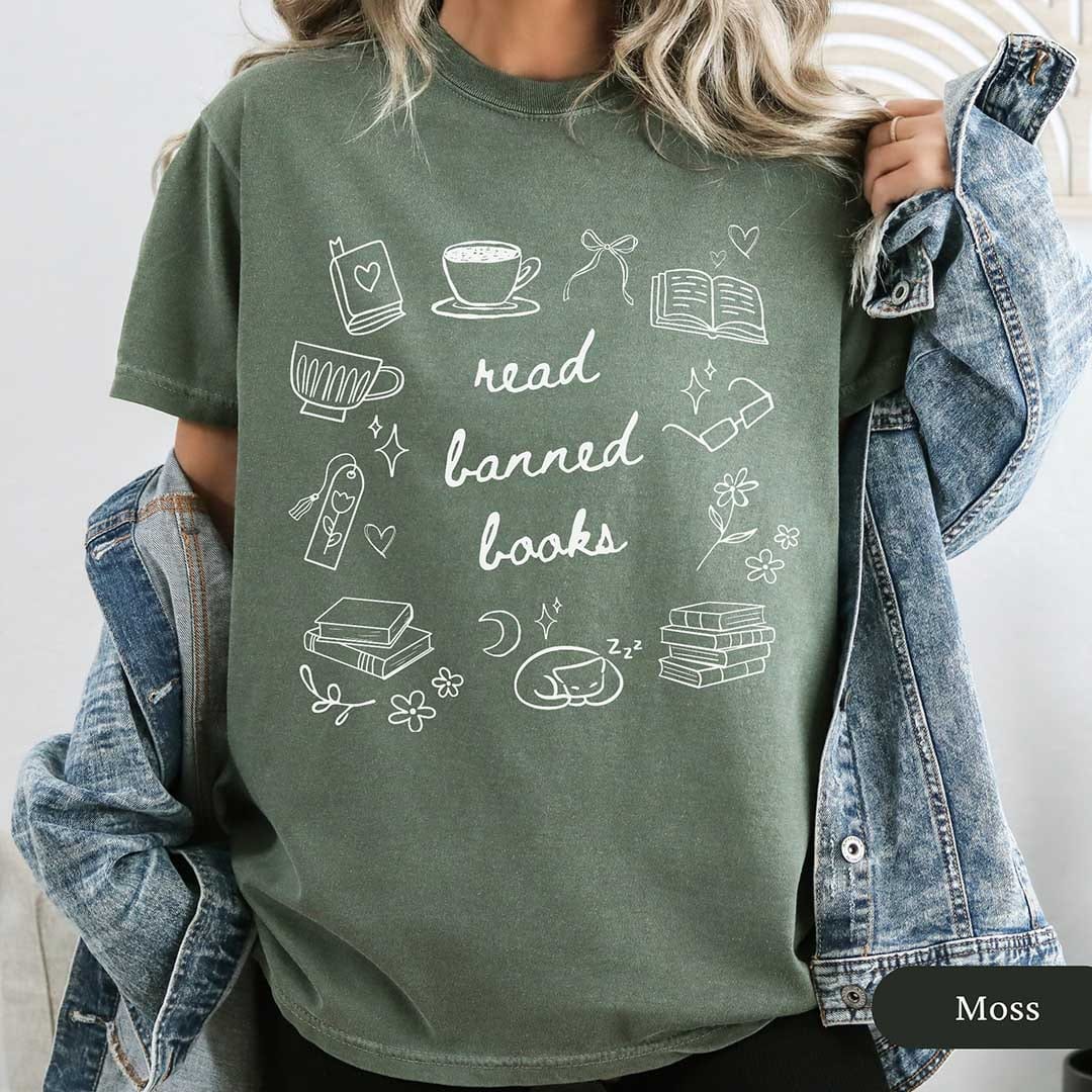 Read Banned Books Doodle Shirt