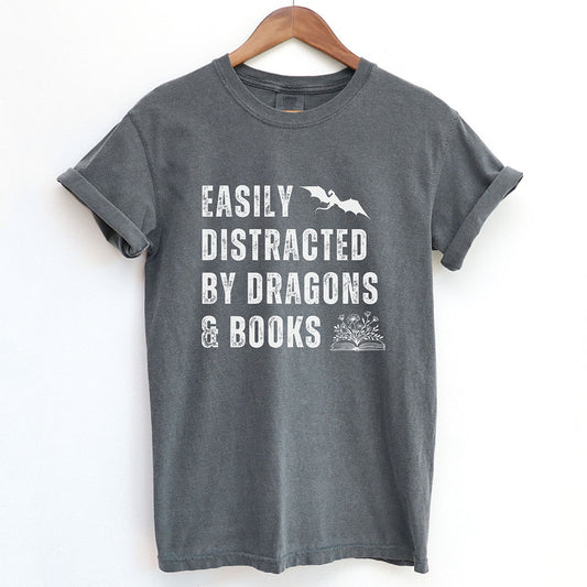 Easily Distracted by Dragons and Books Shirt