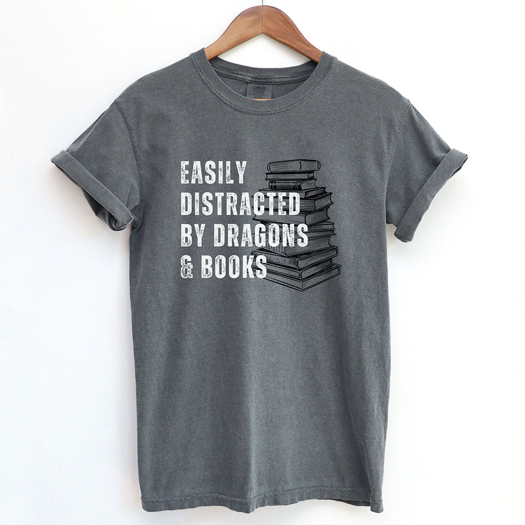 Easily Distracted by Dragons and Books Shirt