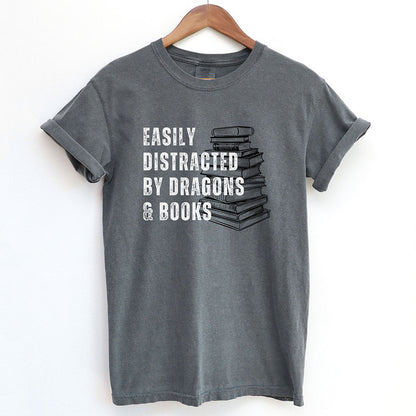 Easily Distracted by Dragons and Books Shirt