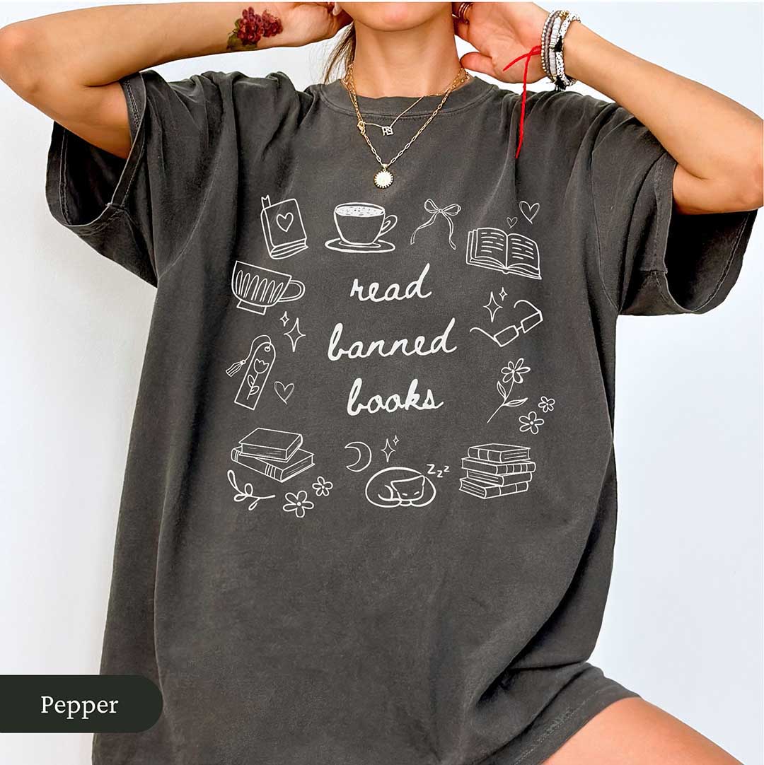Read Banned Books Doodle Shirt