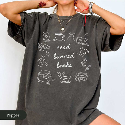 Read Banned Books Doodle Shirt