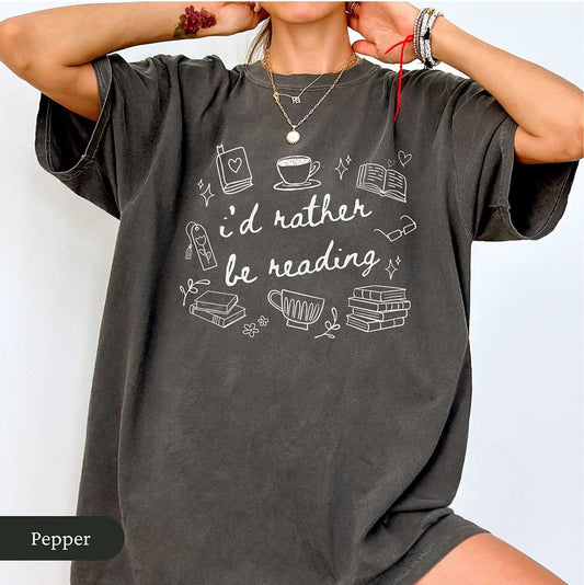 I'd Rather Be Reading Doodle Shirt